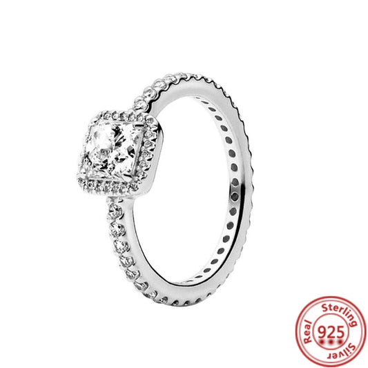 Anillo piedra cuadrada con circonitas