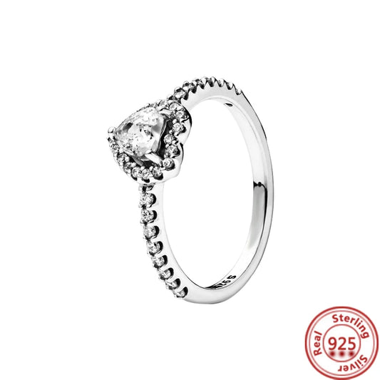 Anillo corazón piedra y circonitas
