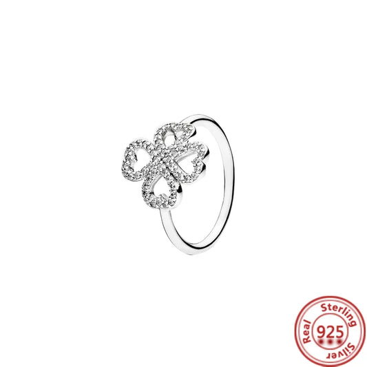 Anillo trébol circonitas