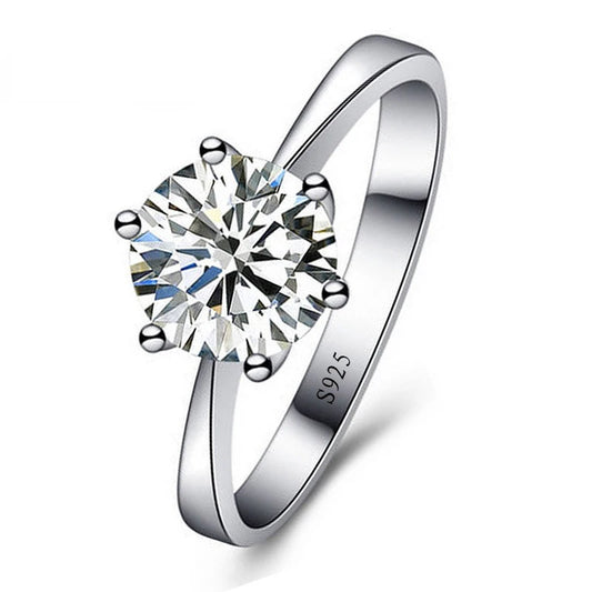 Anillo solitario de plata de Ley