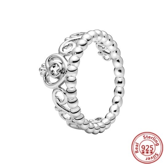 Anillo plata forma corona